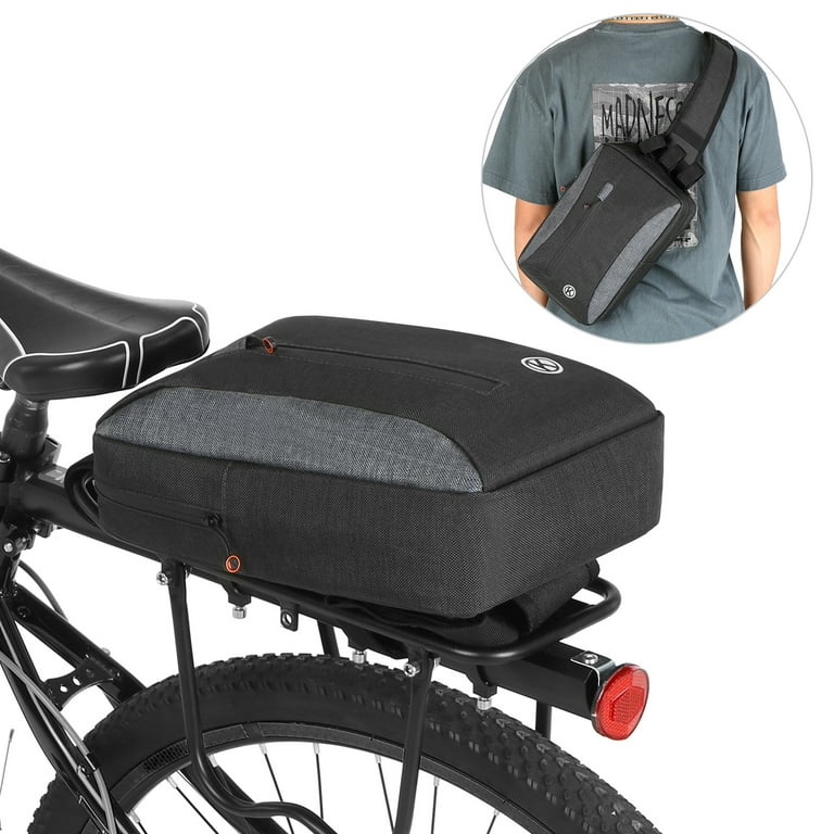Anself 2 in 1 Trunk Bag Casual Chest Sling Pack Bag Cycling Bike Rear Rack Carrier Bag Pannier Walmart
