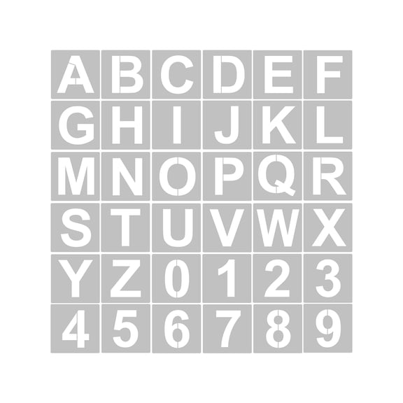 Anself 36pcs 3 Inch Letter and Number Stencils Reusable Washable Alphabet Stencils Environment-friendly  Art Craft Templates for Painting On Wood Fabric Wall Door Decor Home Sign