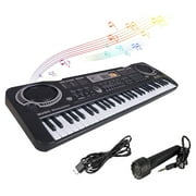 Anself 61 Key Keyboard Piano, Electronic Keyboard Piano with Microphone for Kids Gift, Black