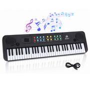 Anself 61 keys keyboard piano, Electronic Digital Piano with Built-In Speaker Microphone for Beginners, Black
