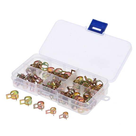 Anself 75 Pcs Assortment Set 6/7/8/9/10mm Autos Spring Clip Hose Clamps Fuel Oil Water Hose Tube Clamp Fastener