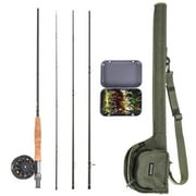 Anself 9' Fly Fishing Rod and Reel Combo with Carry Bag 20 Flies Complete Starter Package Fly Fishing Kit