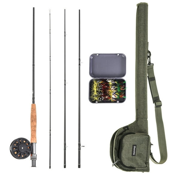 Anself 9' Fly Fishing Rod and Reel Combo with Carry Bag 20 Flies Complete Starter Package Fly Fishing Kit