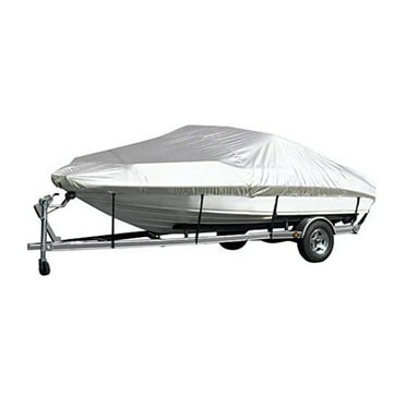 Anself Boat Cover, Protection Waterproof Heavy Duty Silver Reflective 300D Oxford Fabric, Anti smashing & Tear Proof, Fits V HULL TRI HULL Boats 17 19FT