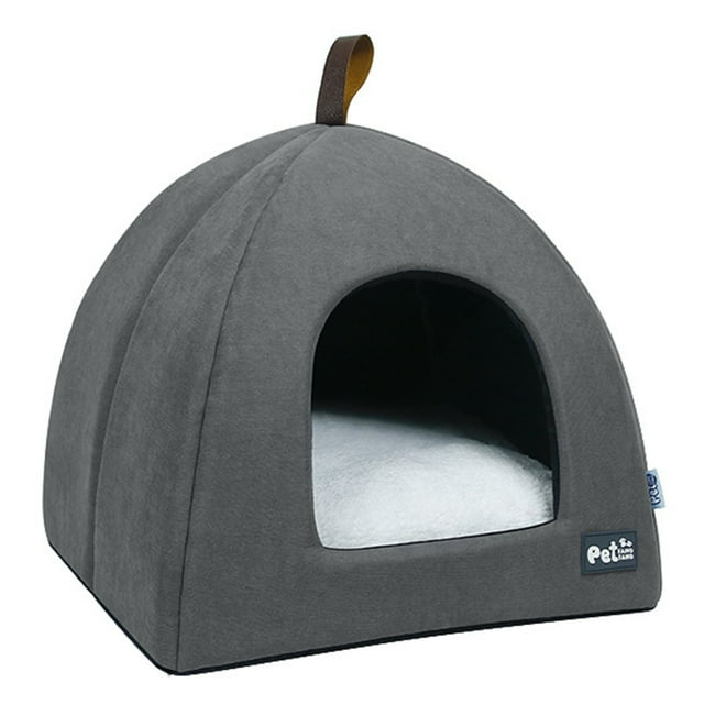 Anself Cat House Plush Enclosed Cat Bed with Removable Cushion Pet