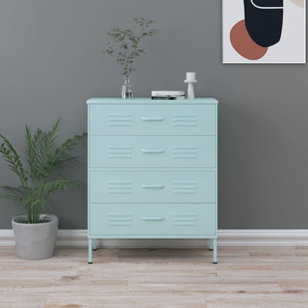Anself Chest with Drawers Steel Storage Cabinet Metal Display Stand End Side Table for Living Room, Bathroom, Bedroom, Home Furniture 31.5 x 13.8 x 40 Inches