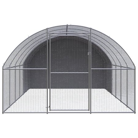 Anself Chicken Coop 9.8'x19.7'x6.6' Galvanized Steel