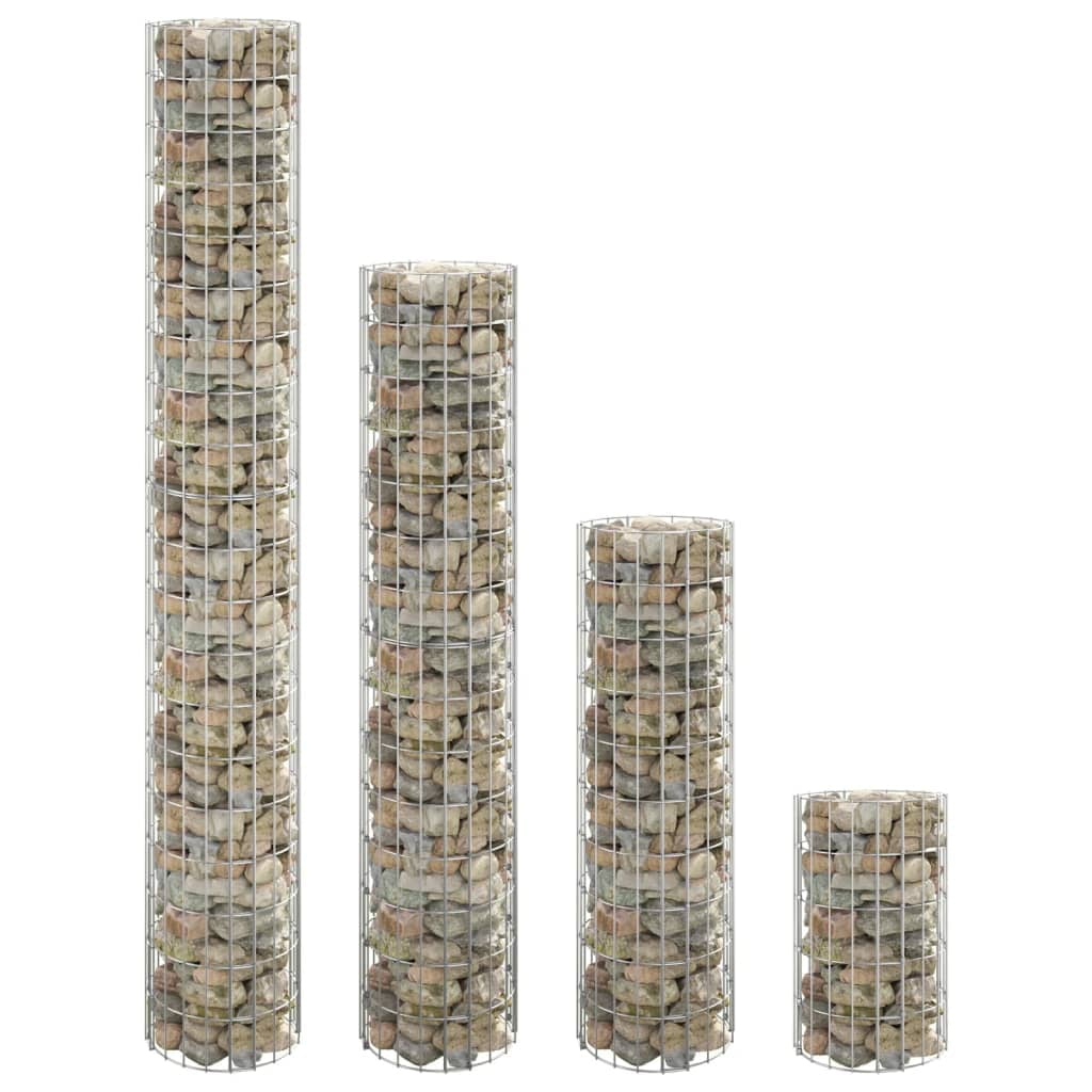 Anself Circular Gabion Raised Beds 4 pcs Ø11.8"x19.7"/39.4"/59.1"/78.7
