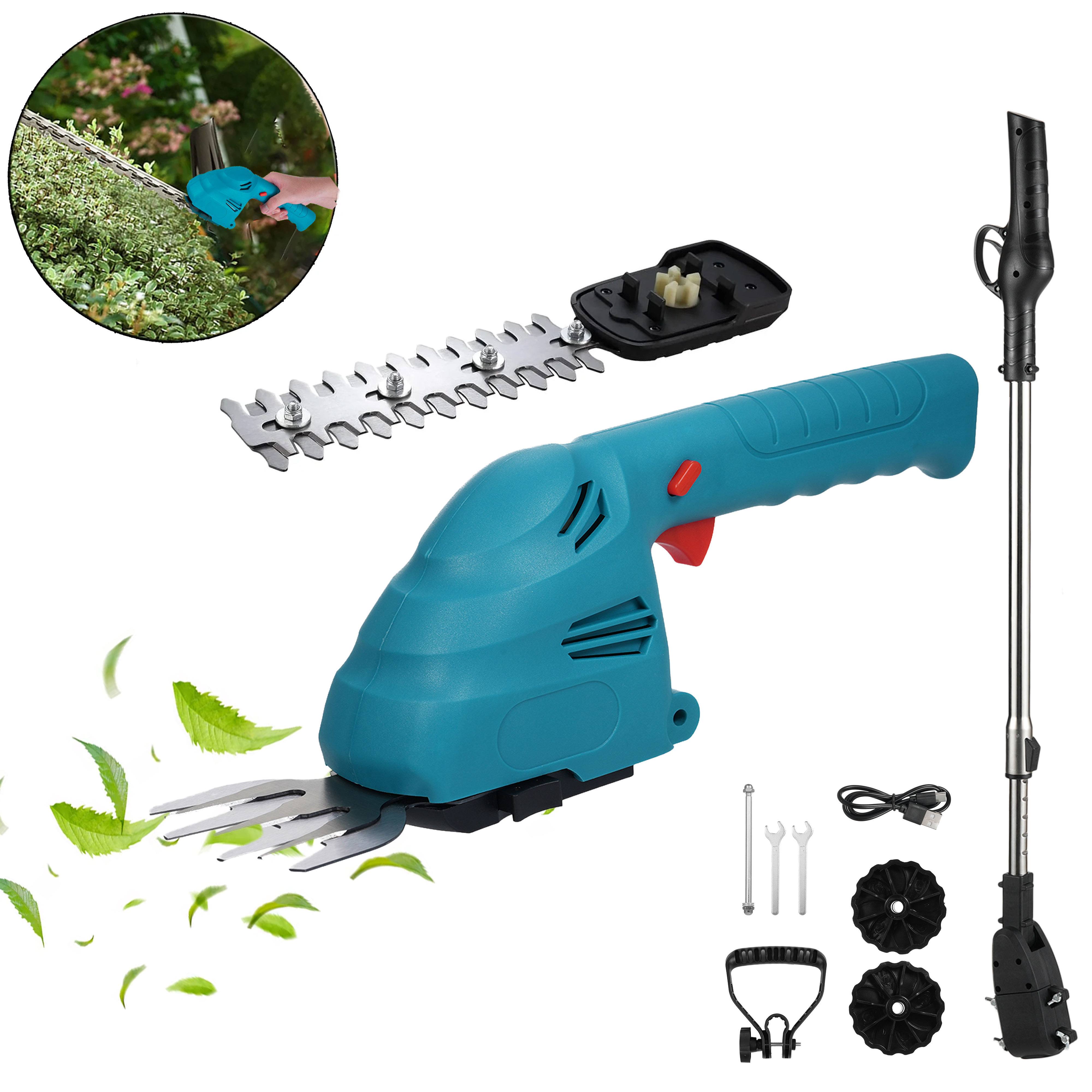 Anself Cordless Hedge Trimmer Handheld DualPurpose Hedge Trimmer Bush