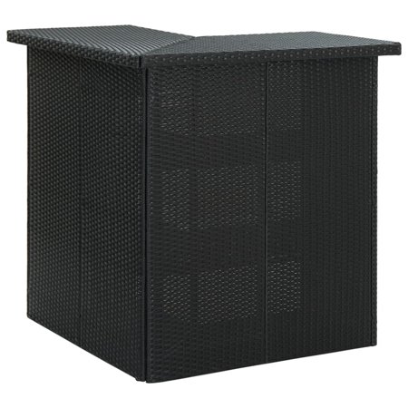 Anself Corner Bar Table Black 39.4"x19.7"x41.3" Poly Rattan