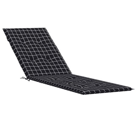 Anself Deck Chair Cushion Black Check Pattern Oxford Fabric