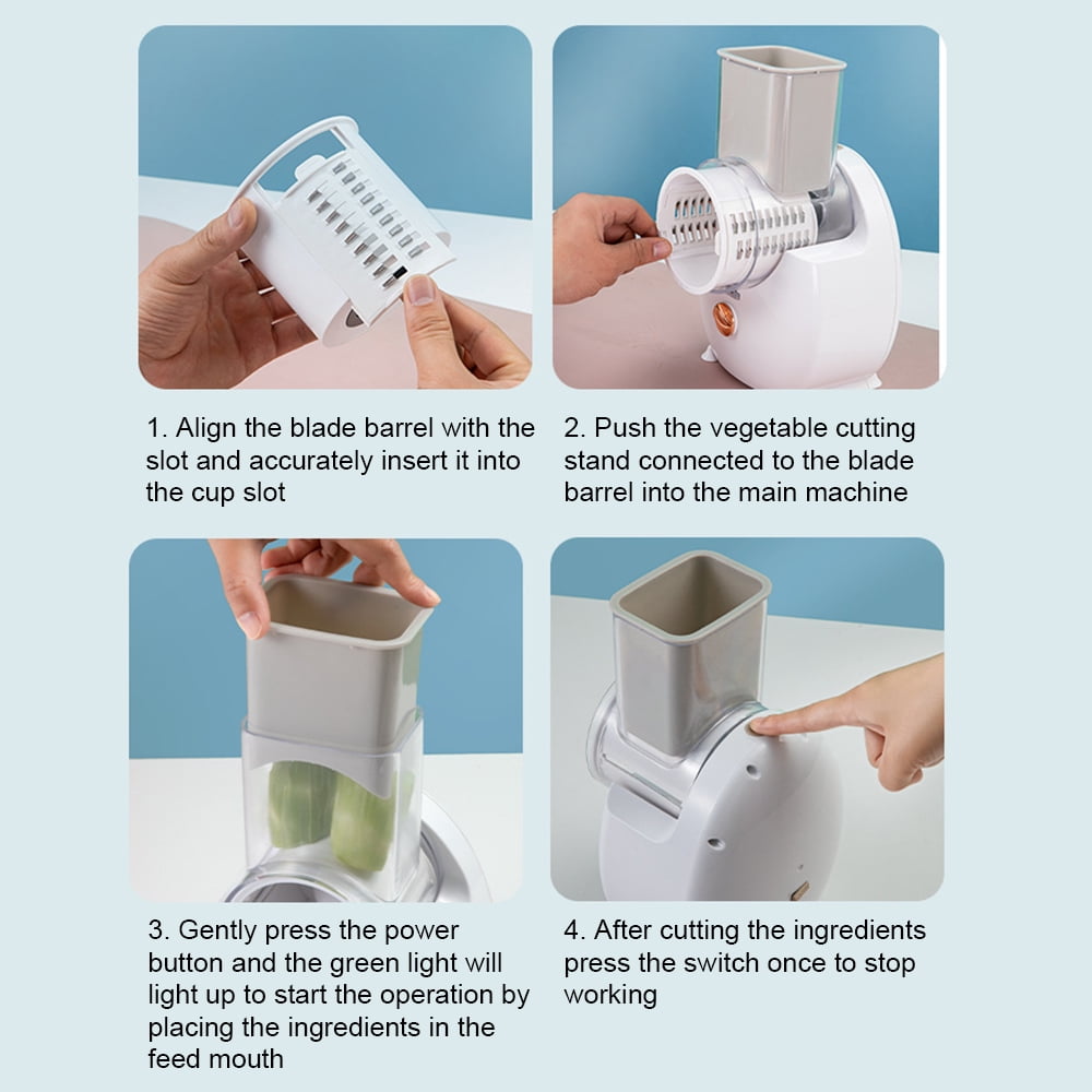 Anself Electric Cheese Grater Shredder TypeC Charging One Control