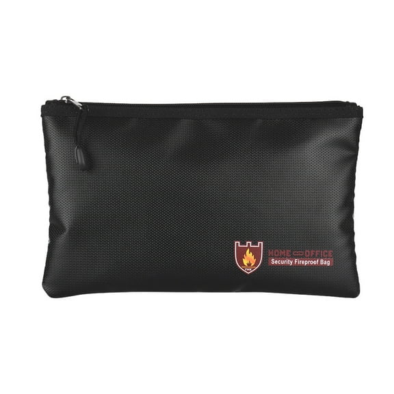 Anself Fireproof Document Bag Silicone Coated Fiberglass Bag Pouch Holder with Zipper,Small Size