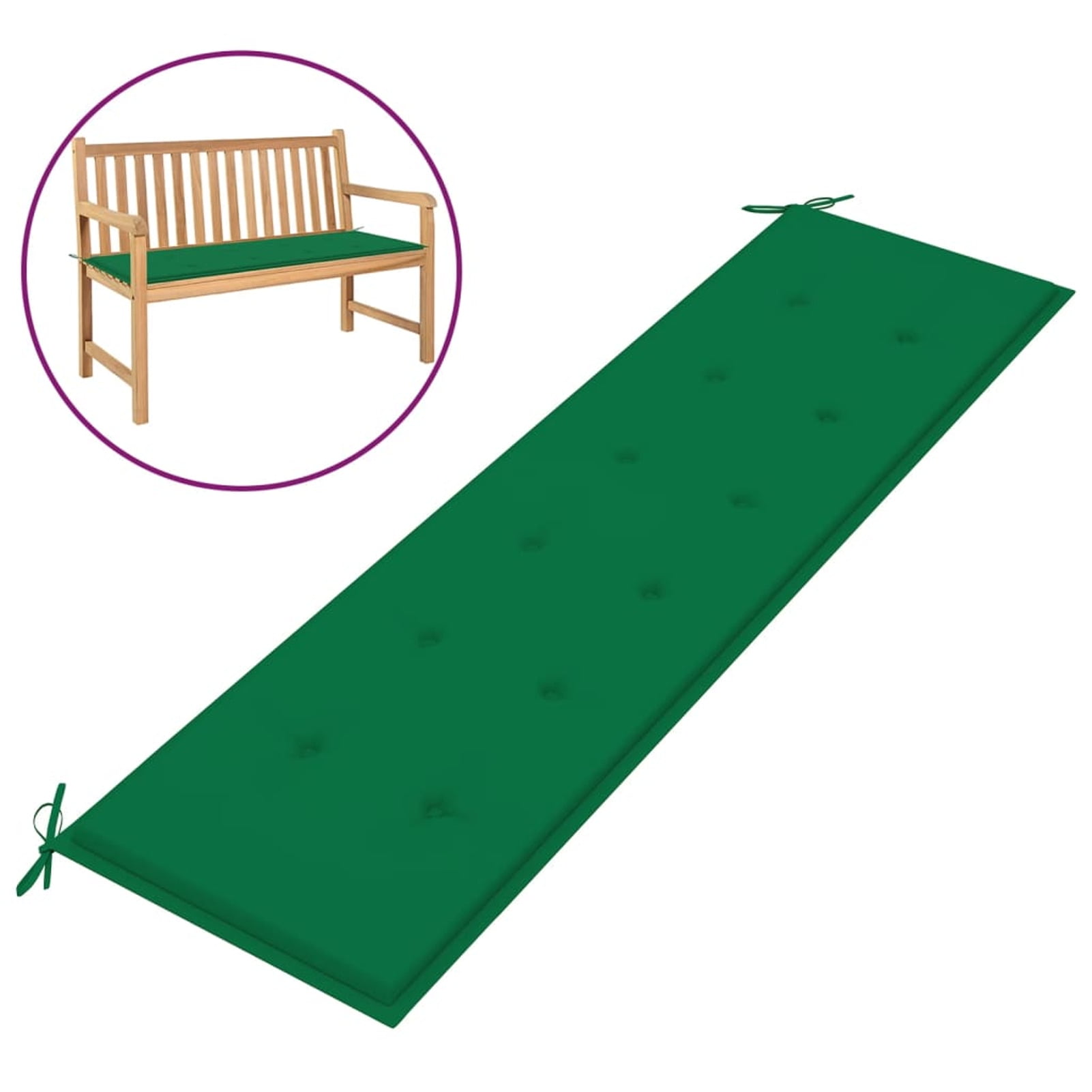 Anself Garden Bench Cushion Fabric Padded Bench Chair Seat Cushion Bench Soft Pad Green 70.9 x 19.7 x 1.2 Inches L x W x T