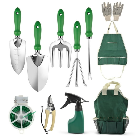 Anself Garden Tools Set, 11PCS Heavy Duty Garden Tool Kit,Gardening Tools Gifts for Women and Men