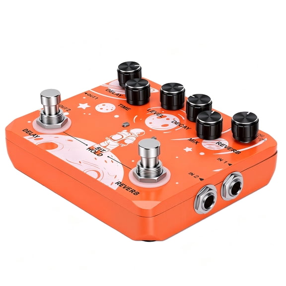 Anself Guitar Multi-Effects Processor, Delay/Reverb Stereo Pedal with Tap Tempo