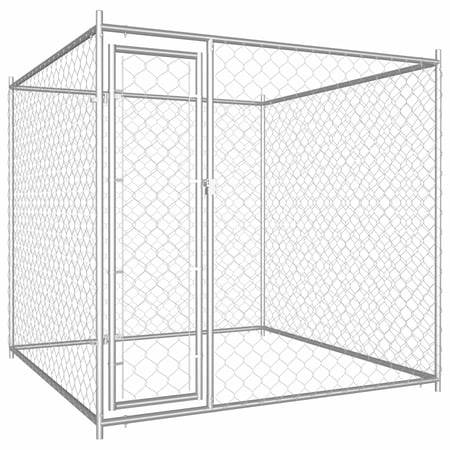 Anself  Dog Kennel Galvanized Steel Mesh Sidewalls Fence  Playpen Lockable  Gate Cat Duck Chicken  Fence  Exercise Fence 76 x 76 x 72.8 Inches (L x W x H)