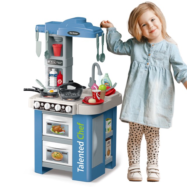 Anself Play Kitchen Playset, 69PCS 29Inch Kids Kitchen Set Includes Toy