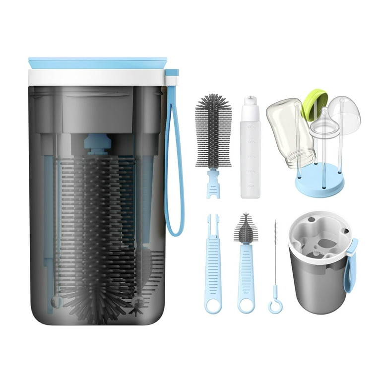 Anself Portable 6 in 1 Baby Bottle Brush Travel Kit Feeding Bottle Cleaning Set