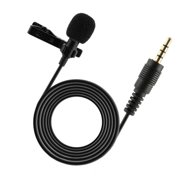 Anself Portable Professional Grade Lavalier Microphone 3.5mm Jack Hands free Omnidirectional Mic Easy Clip on Perfect for Recording Live