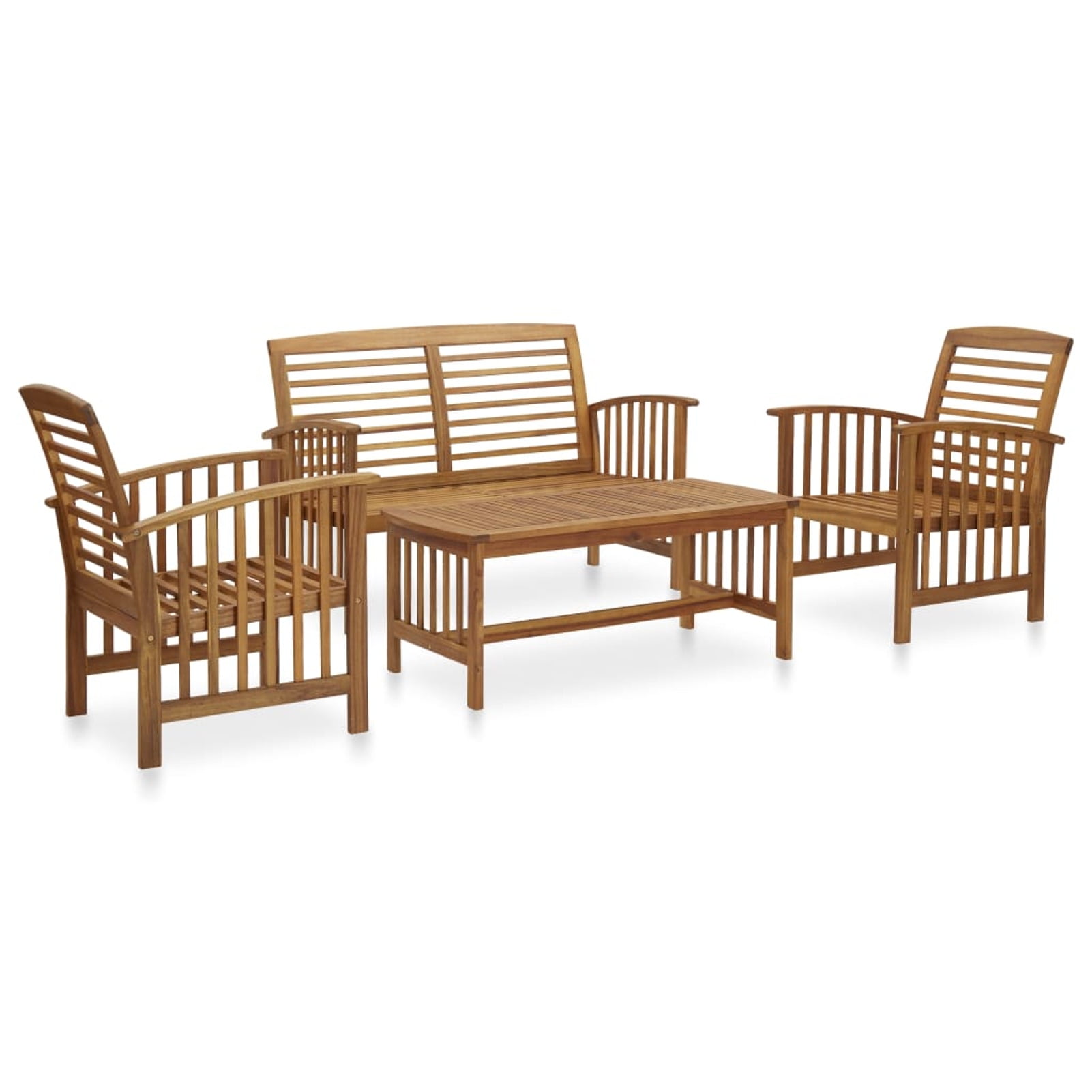 Anself Set of 4 Wooden Garden Conversation Set 2 Chairs with Garden