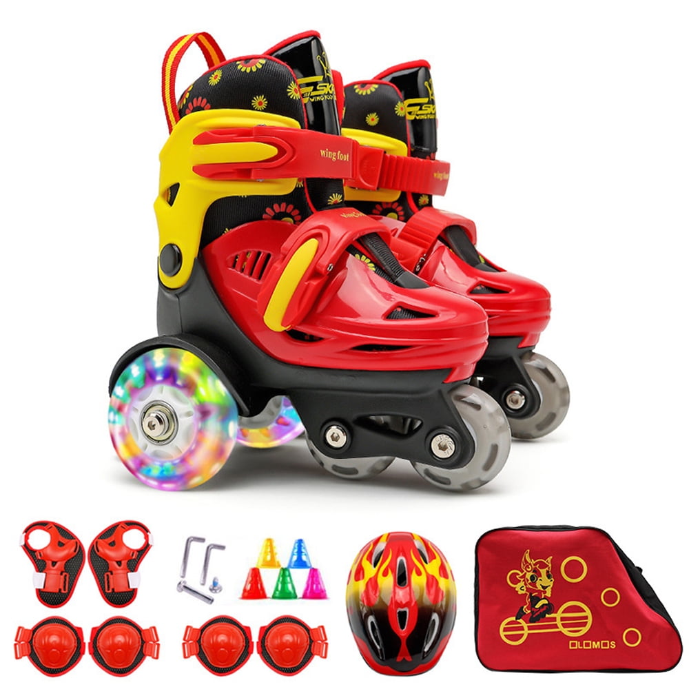 Anself Skating Shoes for Children Beginner Roller Skates with Kneepad
