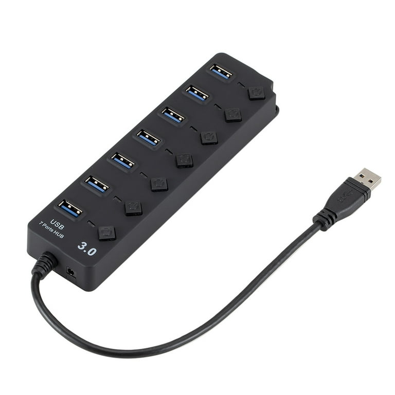protestantiske Klimatiske bjerge lag Anself USB Hub 3.0 Splitter,7 Port USB Data Hub with Individual On/Off  Switches and Lights for Laptop, PC, Computer, Mobile HDD, Flash Drive and  More - Walmart.com