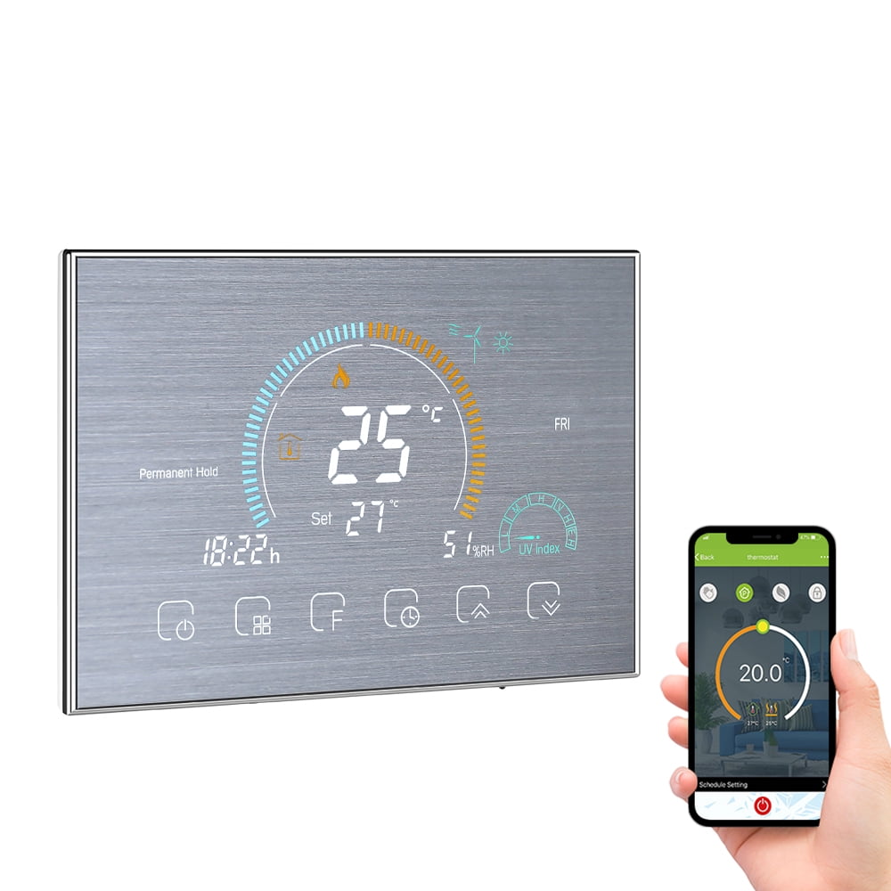 Anself WiFi Smart Programmable Thermostat with Voice Control and UV Index Display, for Water