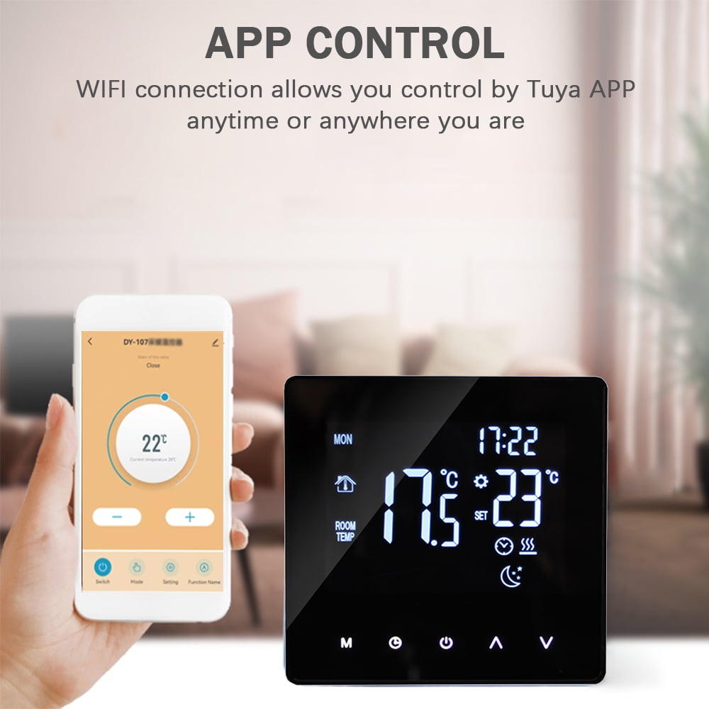 Anself WiFi Smart Thermostat Temperature Controller for Electric Heating LCD Display Screen Week