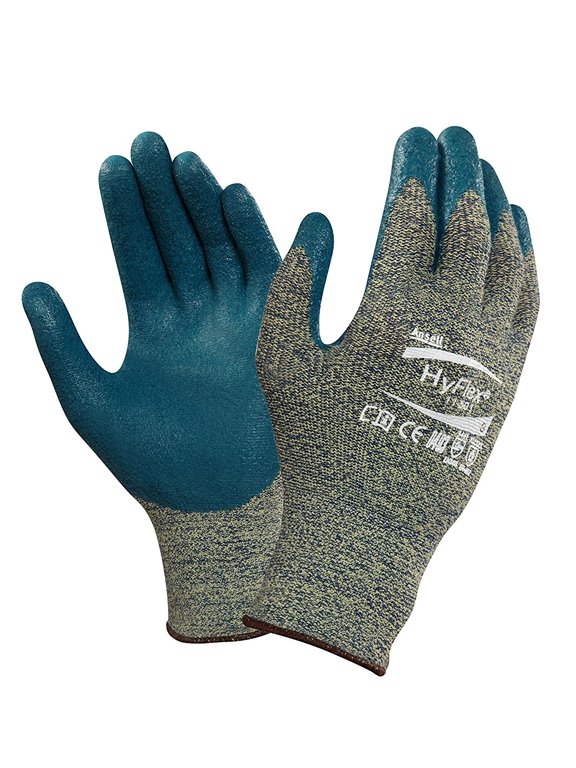 11-501-6 HyFlex Nitrile Foam Coated Gloves, Size 6, Blue, 12 Pairs
