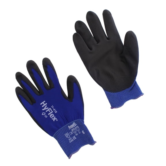 Ansell 11-618-6 HyFlex Nylon Multi-Purpose Gloves, Size 6, Blue, 12 Pairs