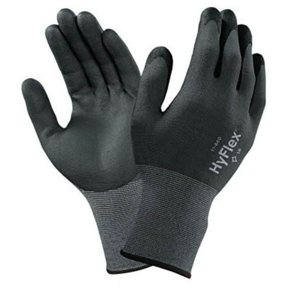 Ansell 11 in. 15G HyFlex Multi Purpose Gloves - Black - Pack of 12