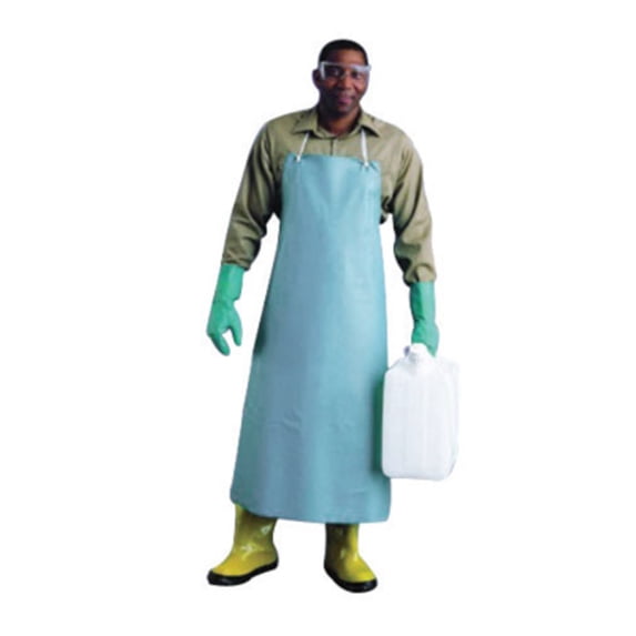 Ansell 33'' X 44'' Green CPP 18 mil Vinyl Heavy Duty chmical Protection Apron With Stomach Patch