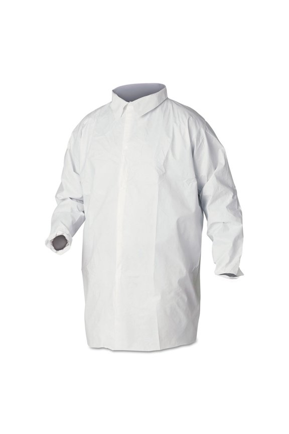 44443 A40 Liquid and Particle Protection Lab Coats - Large White (30/Carton)