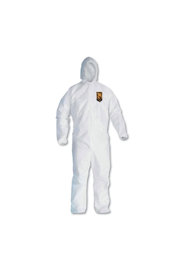 A20 Elastic Back, Cuff and Ankle Hooded Coveralls - X-Large/White (24/Carton)