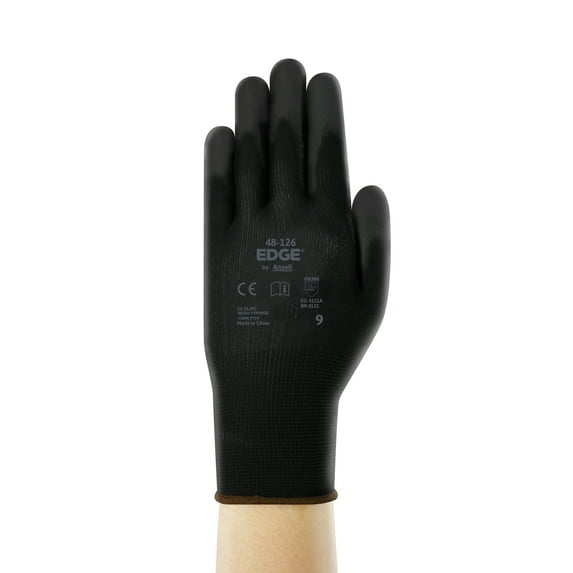Ansell Edge 48-126 Cut-Resistant Industrial Work Safety Gloves with Liner, Black XL (10), 144 Pairs