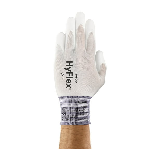 Ansell Hyflex 11-600 Light Duty Industrial Workwear Safety Gloves, White XXS (5), 1 Pair