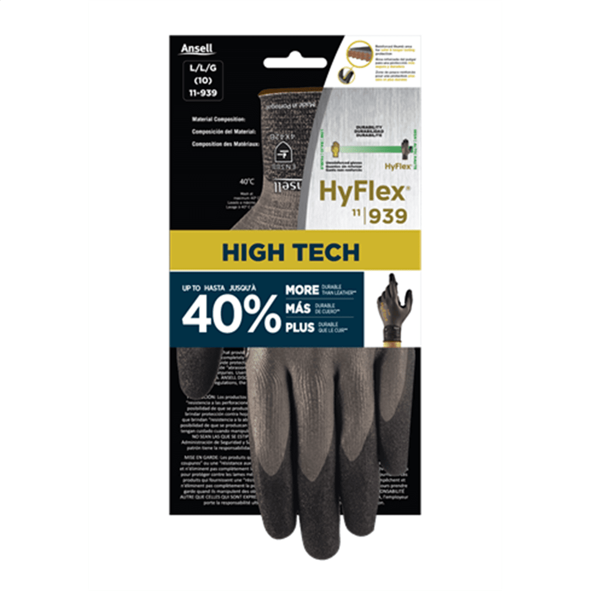 Ansell Hyflex 11-939R Gloves Large (1 Pair)