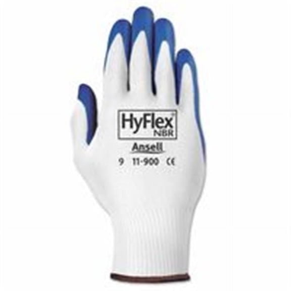 Ansell Hyflex Nbr Gloves - White-Blue - Size 9