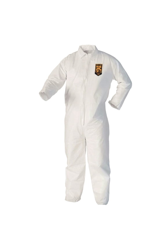 KCC 44306 A40 Zipper Front Liquid and Particle Protection Coveralls - 3X-Large White (25/Carton)
