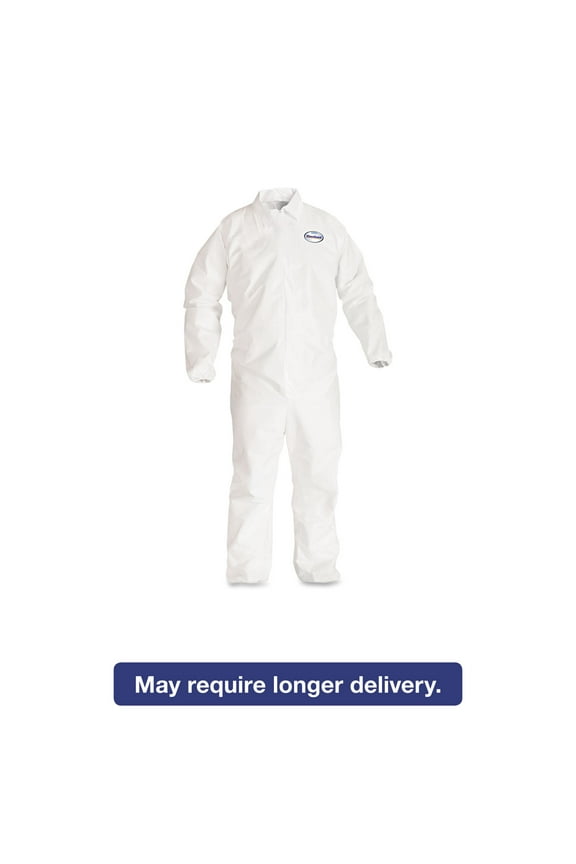 KCC 44313 A40 Elastic-Cuff and Ankles Coveralls - Large, White (25/Carton)