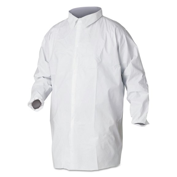 Ansell KCC 44444 A40 Liquid and Particle Protection Lab Coats - X-Large, White (30/Carton)