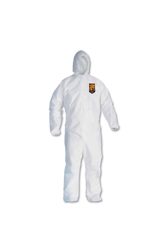 KCC 46114 A30 Elastic-Back and Cuff Hooded Coveralls - Extra Large, White (25/Carton)