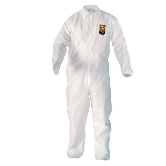 Ansell KCC 49106 A20 Zip Front, Elastic-Back, Wrists, and Ankles Breathable Particle Protection Coveralls - Triple Extra Large, White (20/Carton)
