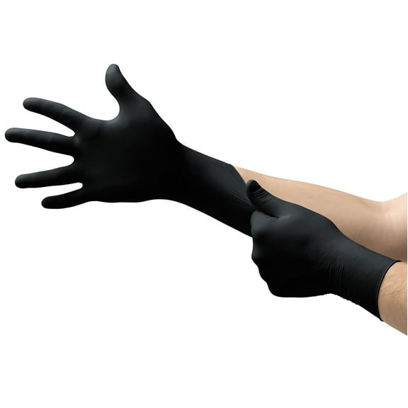 Ansell Microflex Black Dragon BD-100N Disposable Nitrile Gloves, 5.5mil, Black Small, Box of 100