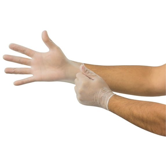 Ansell Microflex Derma Free DF-850 Disposable Single Use Vinyl Gloves, 3.5mil, Natural Small, Box of 100