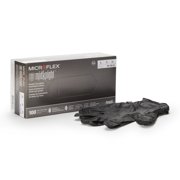 Ansell Microflex MidKnight MK-296 Disposable Nitrile Exam Glove, Black XL, Box of 100