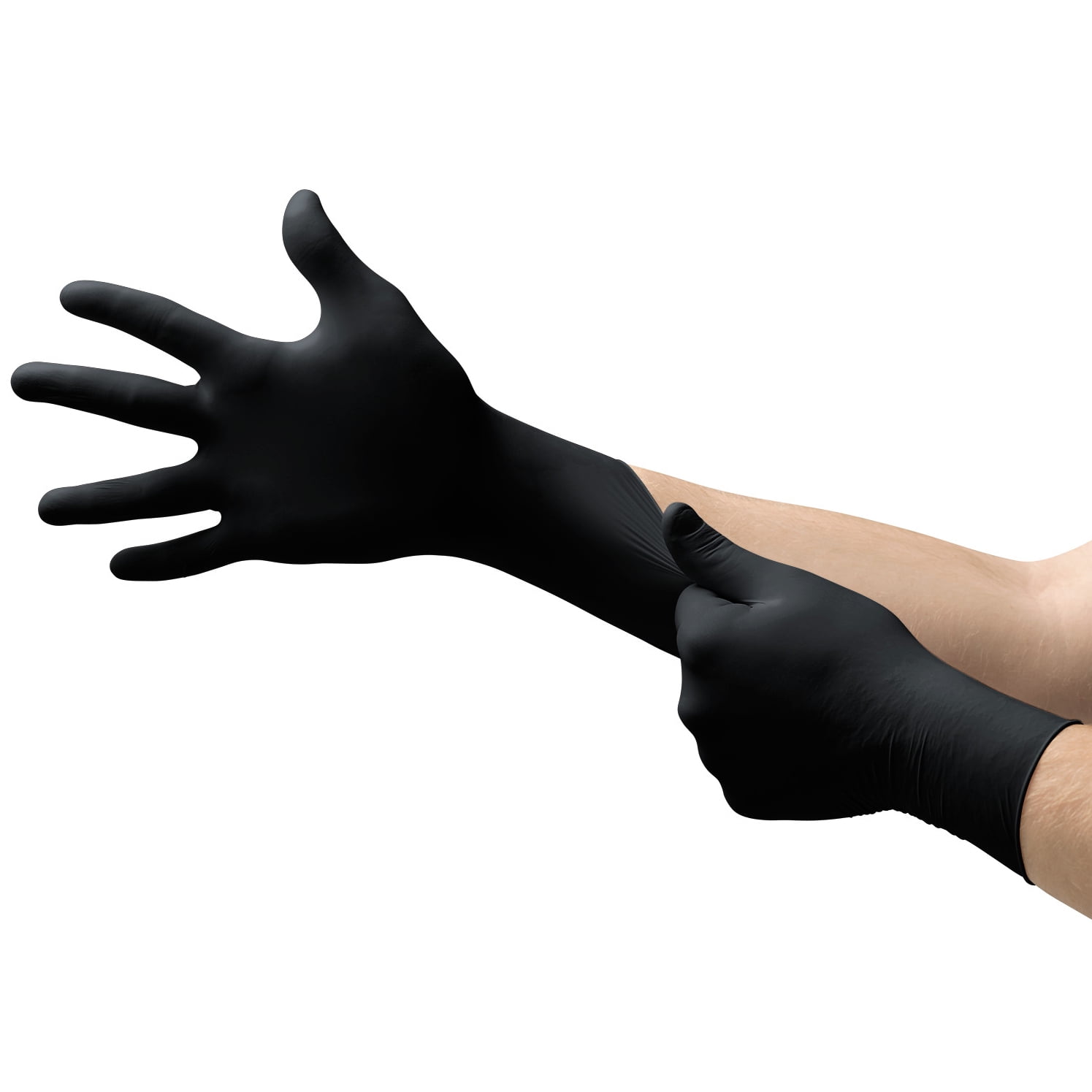 Ansell Microflex Onyx N64 Disposable Nitrile Gloves, 5.1mil, Black Large, Box of 100