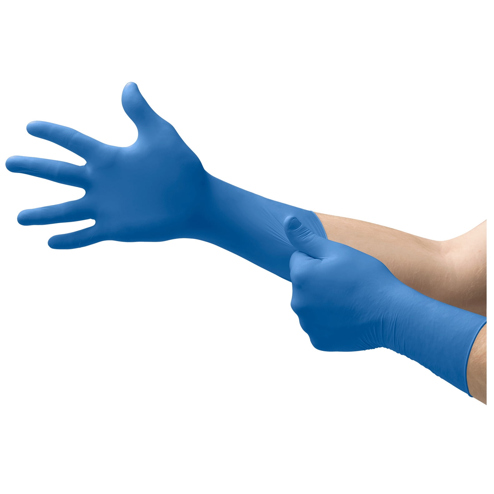 Ansell Microflex SafeGrip SG-375 Disposable Latex Gloves, 14.2mil, Blue Large, Box of 50