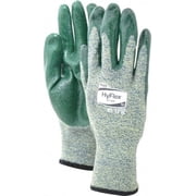 Ansell Size XL 10, ANSI Cut Lvl 4, Abrasion Lvl 3, Nitrile Coated Cut Resistant Gloves 12" Long, Palm & Fingers Coated, Intercept Technology with DuPont Aramid Lining, Knit Wrist, Green, Paired